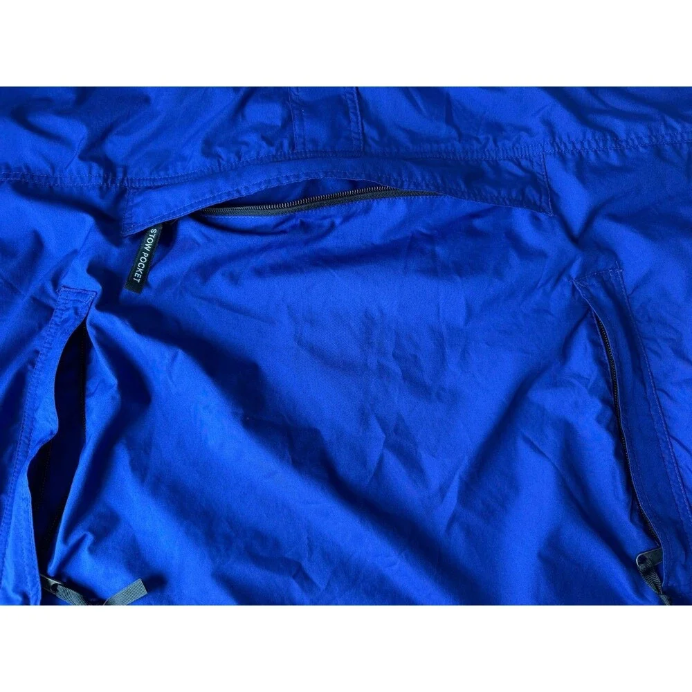 The North Face Jacket Mens X-large Blue Hooded Anorak Nylon 1/4 Zip Pullover
